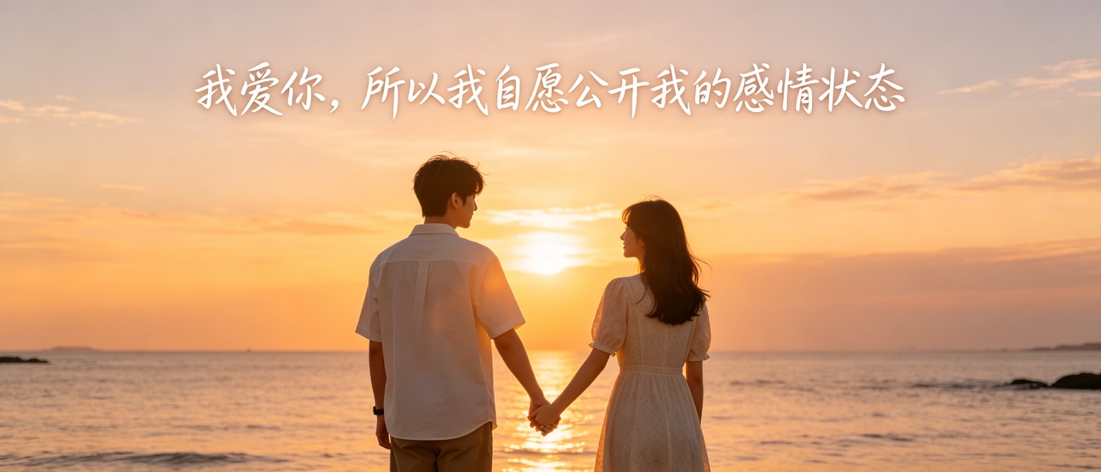 情侣夕阳牵手